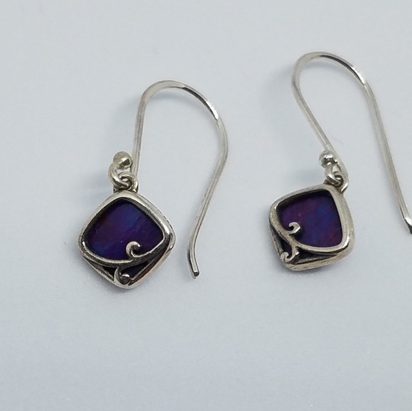*SOLD*  Boma Silver Purple turquoise petite drops - Picture 5 of 8
